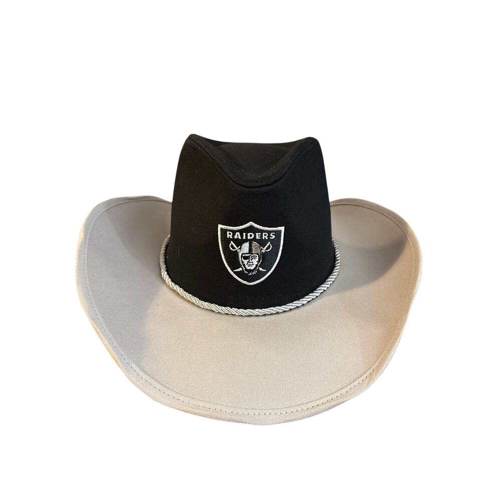 Las Vegas Raiders NFL Cowboy hat FOCO black grey OSFA football logo patch